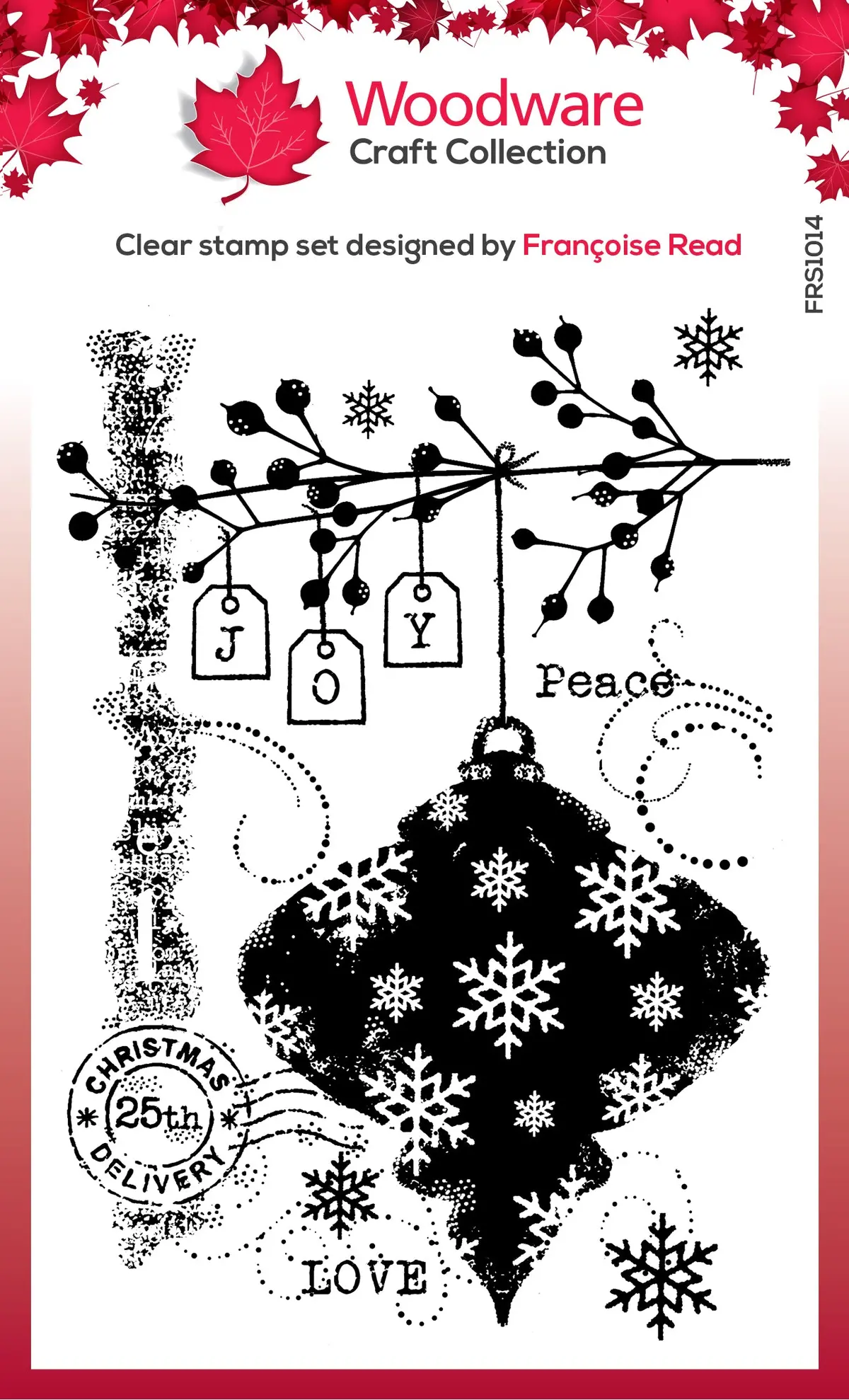 Woodware Clear Singles Winter Bauble 4 In X 6 In Stamp Set 1