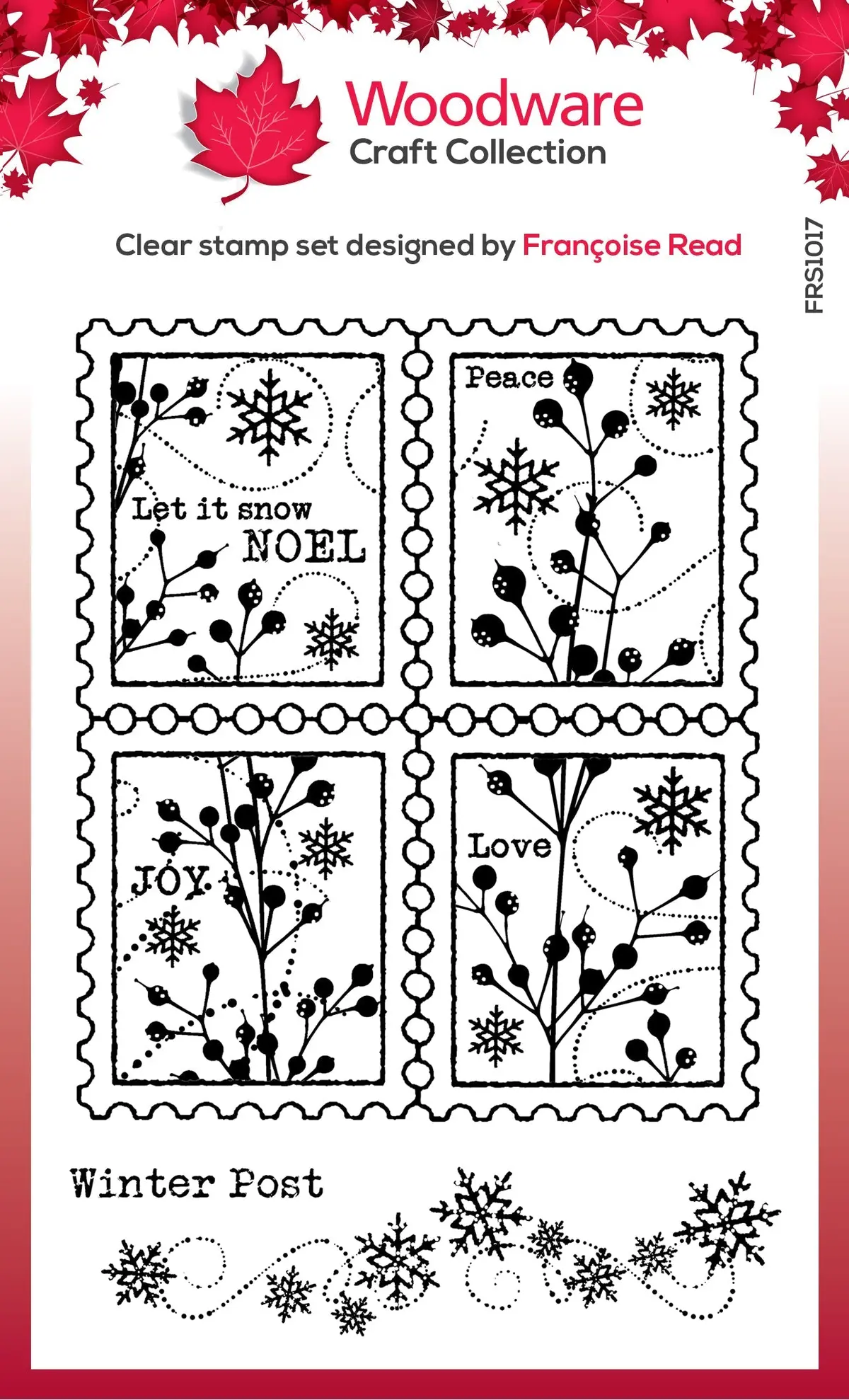 Woodware Clear Singles Winter Postage 4 In X 6 In Stamp Set 1