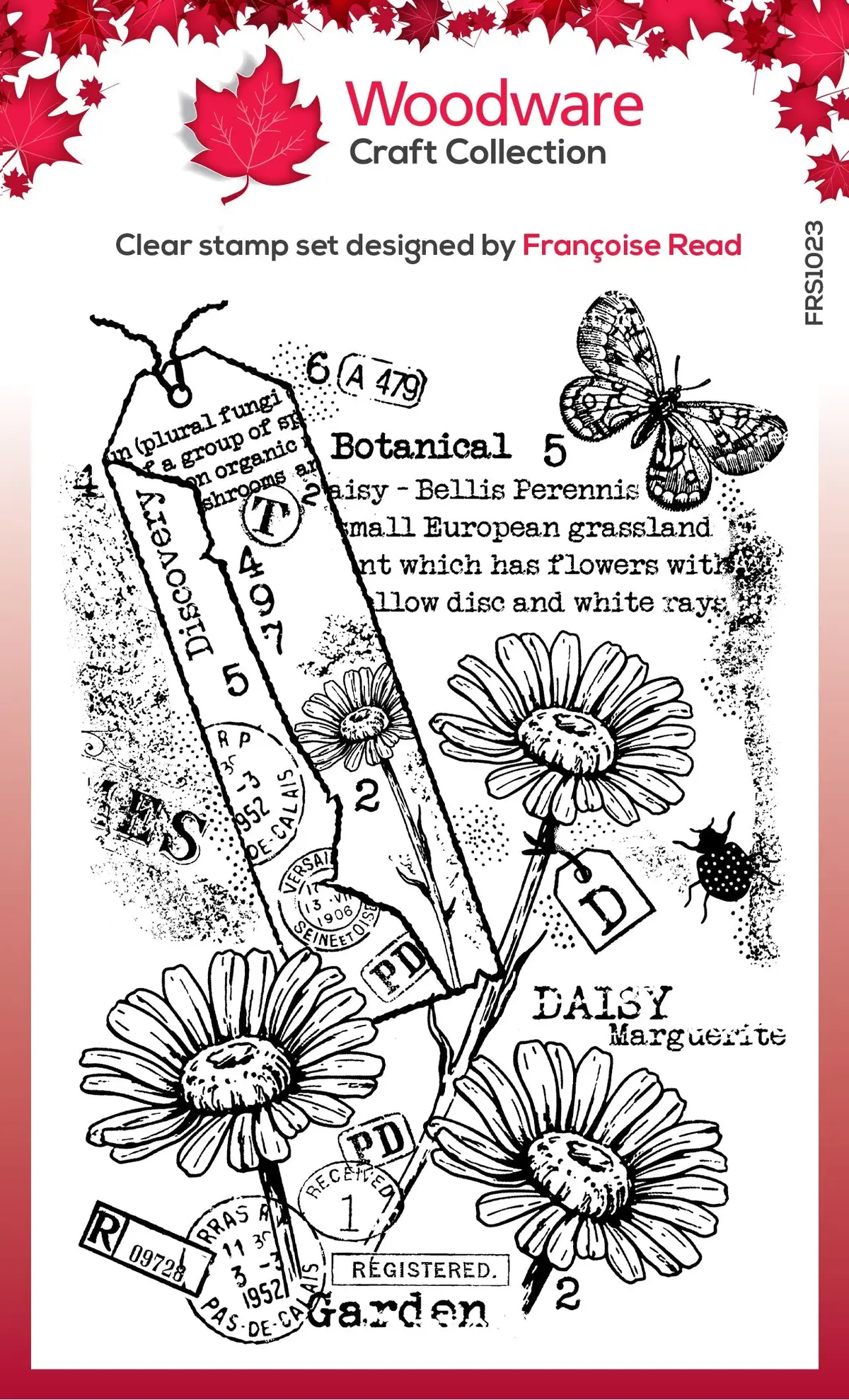 Woodware Clear Singles Garden Daisies 4 In X 6 In Stamp Set 1