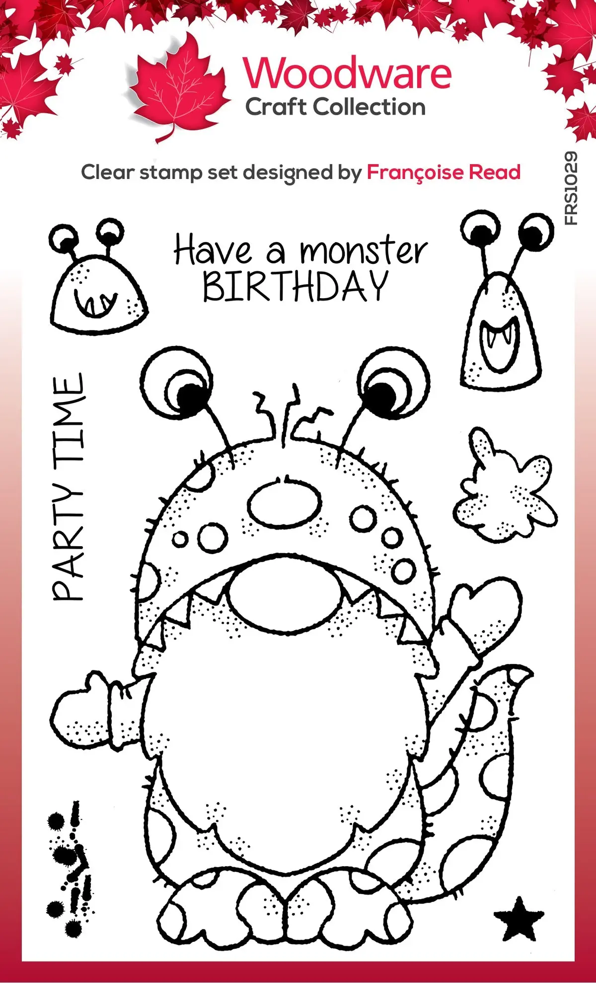 Woodware Clear Singles Monster Gnome 4 In X 6 In Stamp Set 1