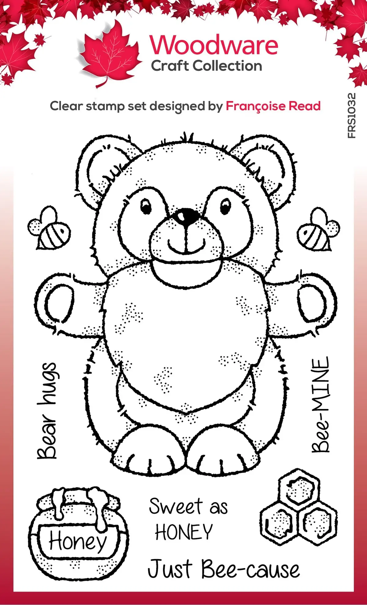 Woodware Clear Singles Honey Bear Gnome 4 In X 6 In Stamp Set 1