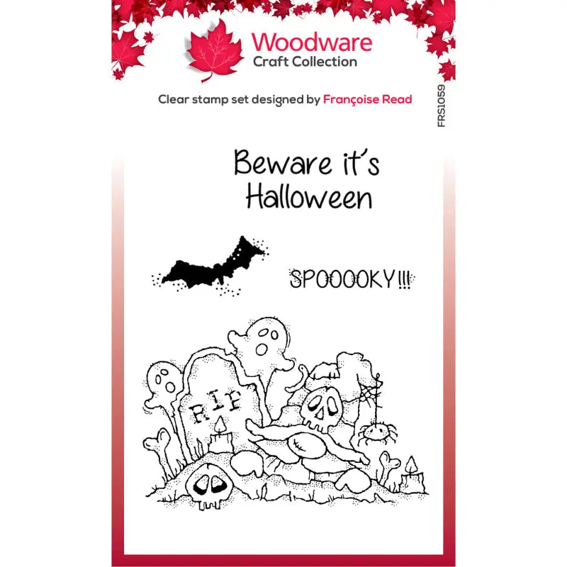 Woodware Clear Singles Spooky Night 4 In X 6 In Stamp Set 1