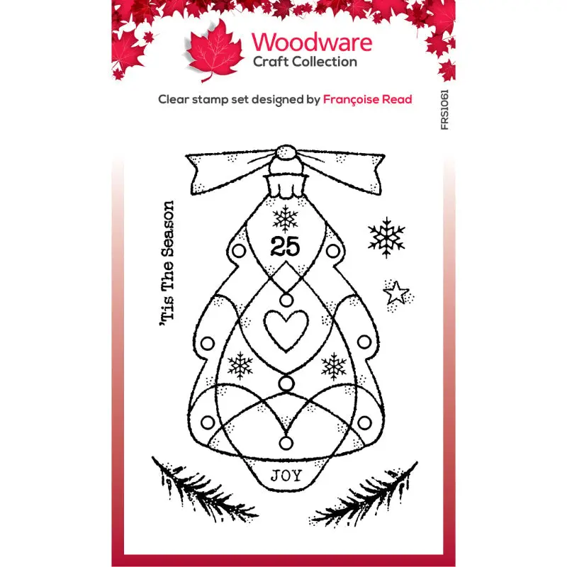 Woodware Clear Singles Glass Tree 4 In X 6 In Stamp Set 1