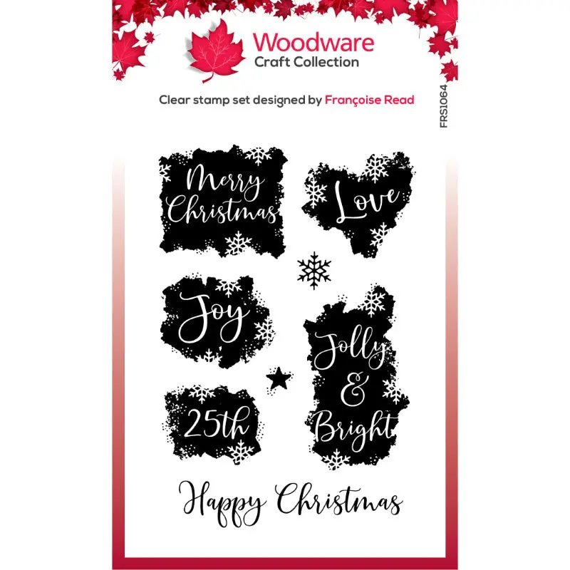 Woodware Clear Singles Christmas Patches 4 In X 6 In Stamp Set 1
