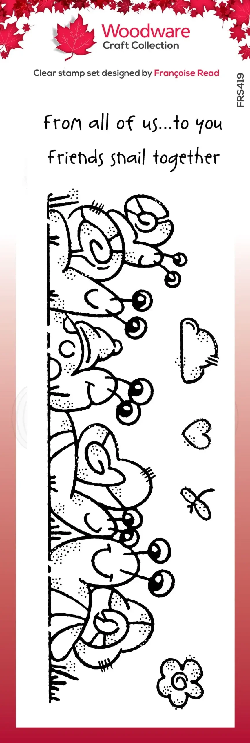 Woodware Clear Singles The Snail Family 8 In X 2.6 In Stamp 1