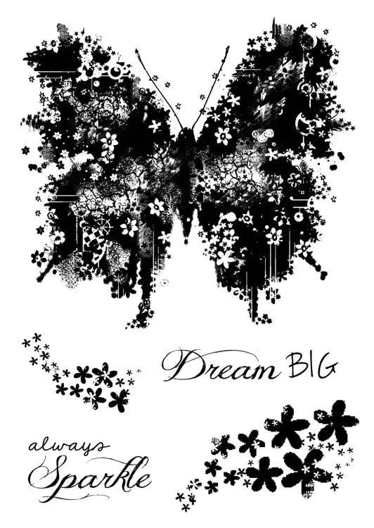 Woodware Clear Singles - Butterfly Sparkle 1