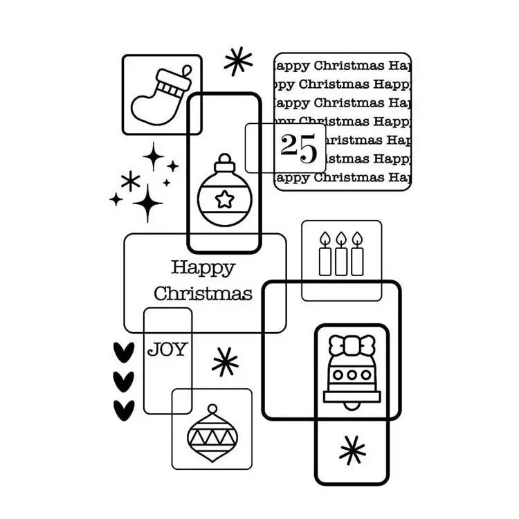 Woodware Clear Singles Christmas Squares 1