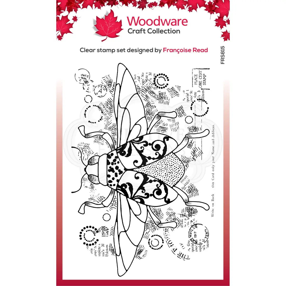 Woodware Clear Singles Dancing Beetle 4 In X 6 In Stamp 1