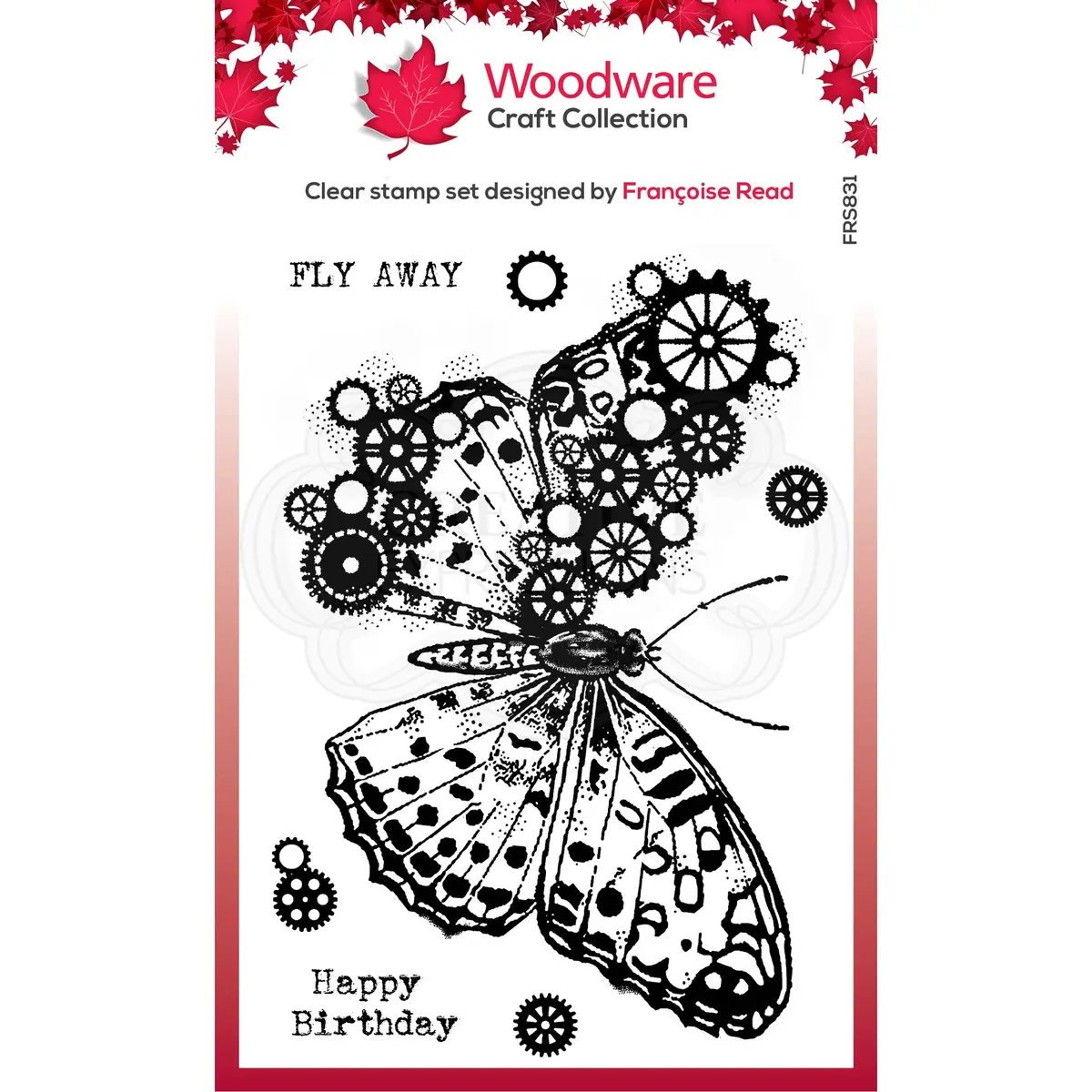 Woodware Clear Singles Butterfly 4 In X 6 In Stamp 1