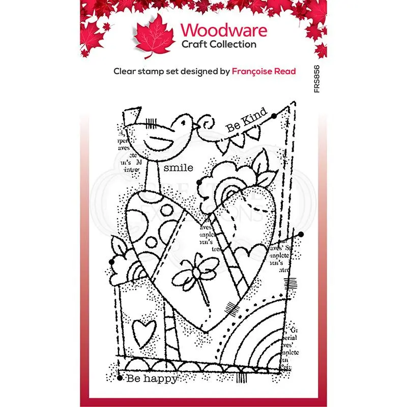 Woodware Clear Singles Rainbow Heart 4 In X 6 In Stamp 1