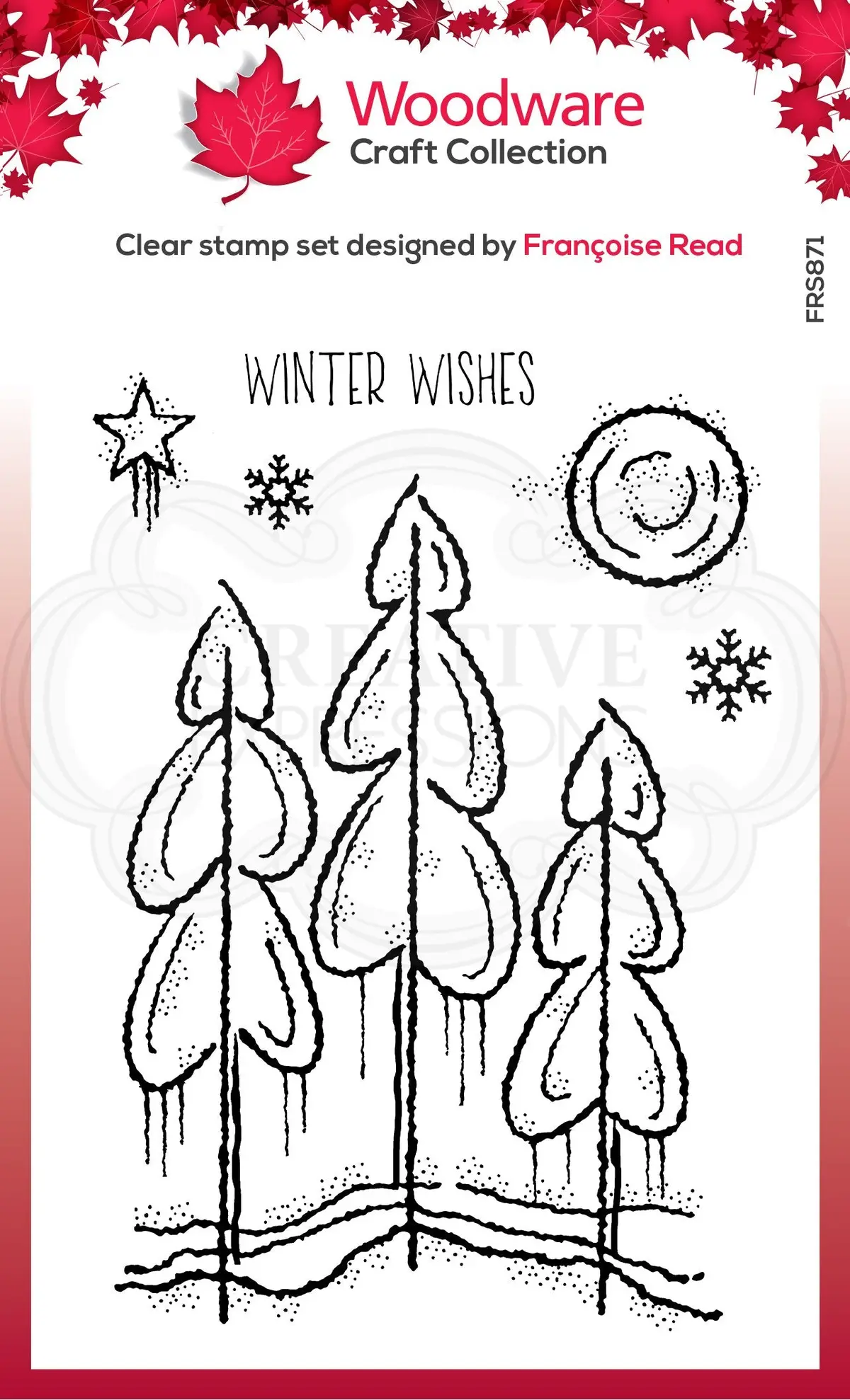 Woodware Clear Singles Winter Trees 4 In X 6 In Stamp 1