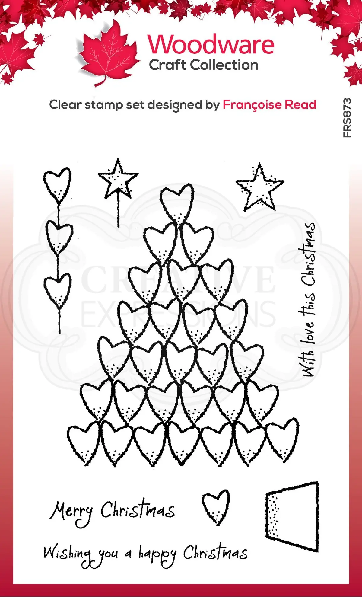 Woodware Clear Singles Heart Tree 4 In X 6 In Stamp 1