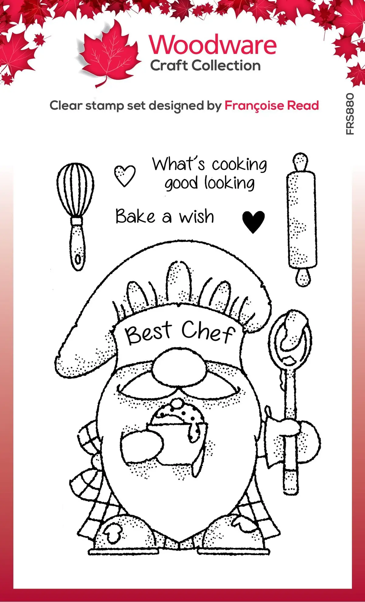 Woodware Clear Singles Gnome Chef 4 In X 6 In Stamp 1