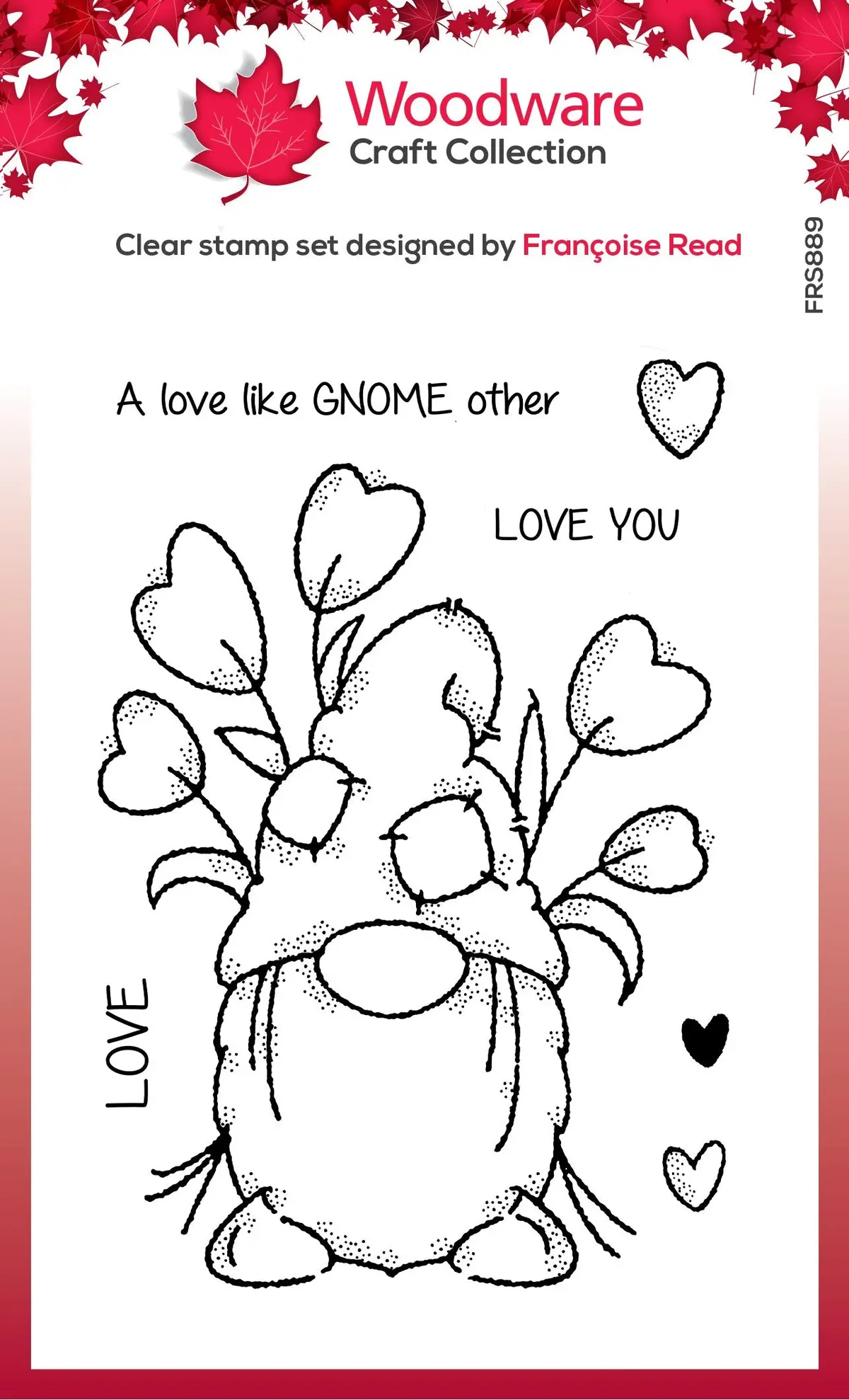Woodware Clear Singles Love Gnome 4 In X 6 In Stamp 1