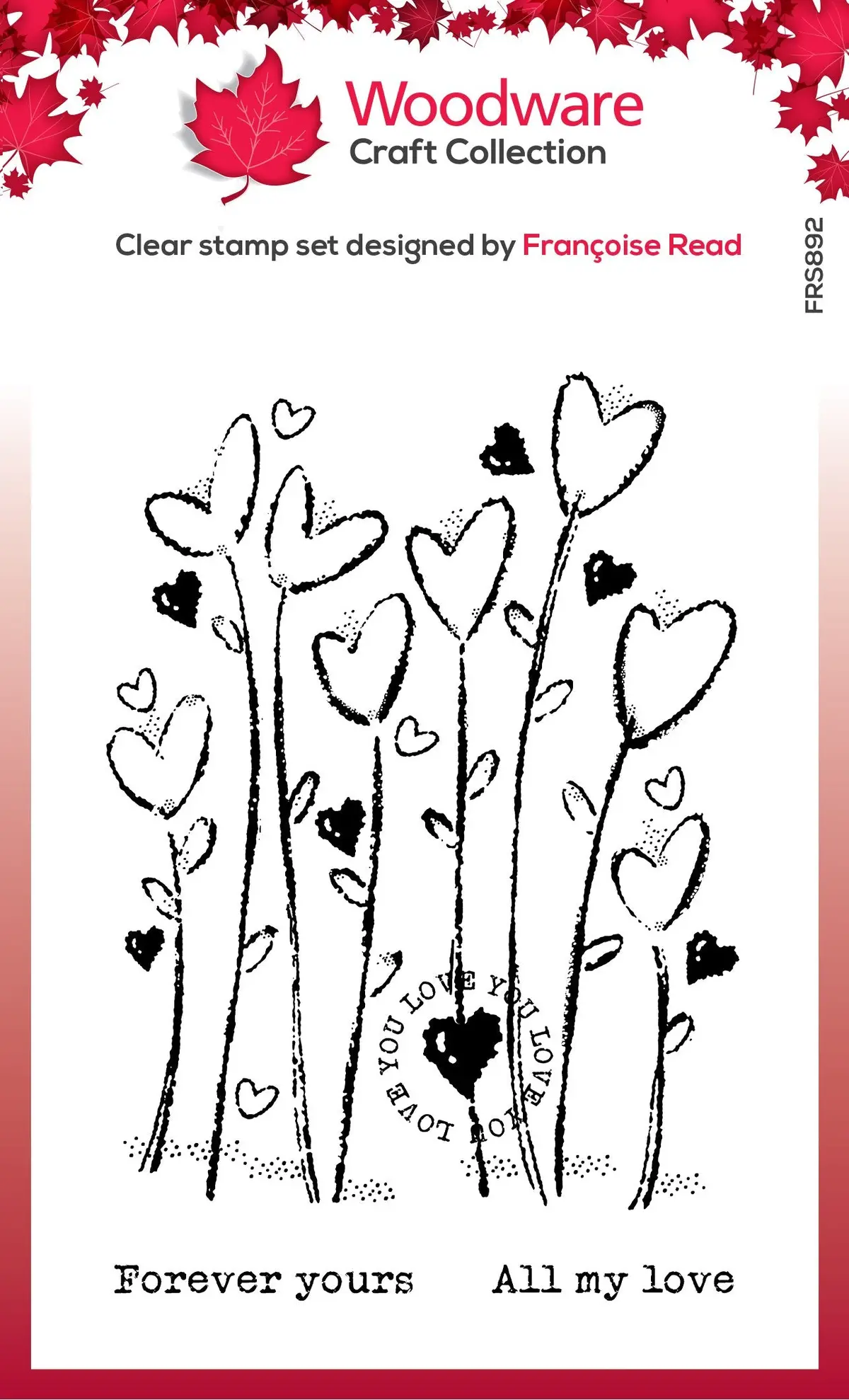 Woodware Clear Singles Wild Hearts 4 In X 6 In Stamp 1
