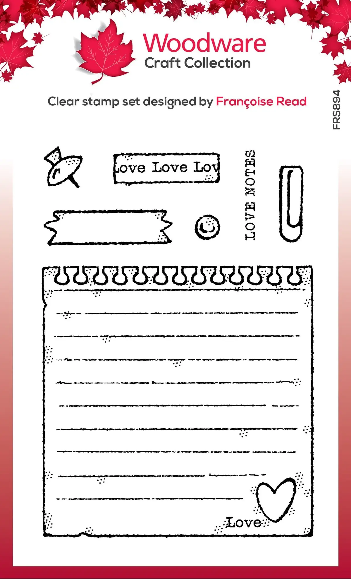 Woodware Clear Singles Love Notes 4 In X 6 In Stamp 1