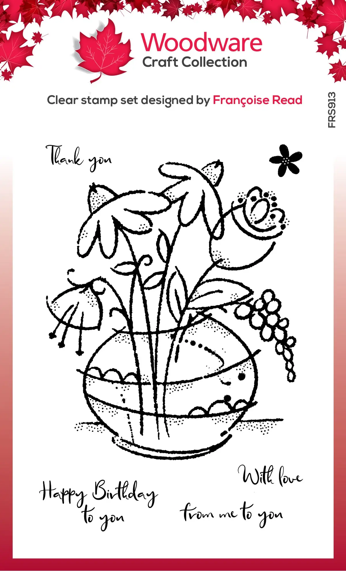 Woodware Clear Singles Floral Bouquet 4 In X 6 In Stamp 1
