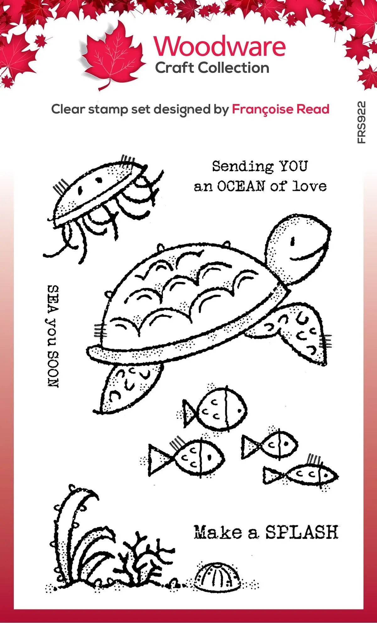 Woodware Clear Singles Sea Turtle 4 In X 6 In Stamp 1