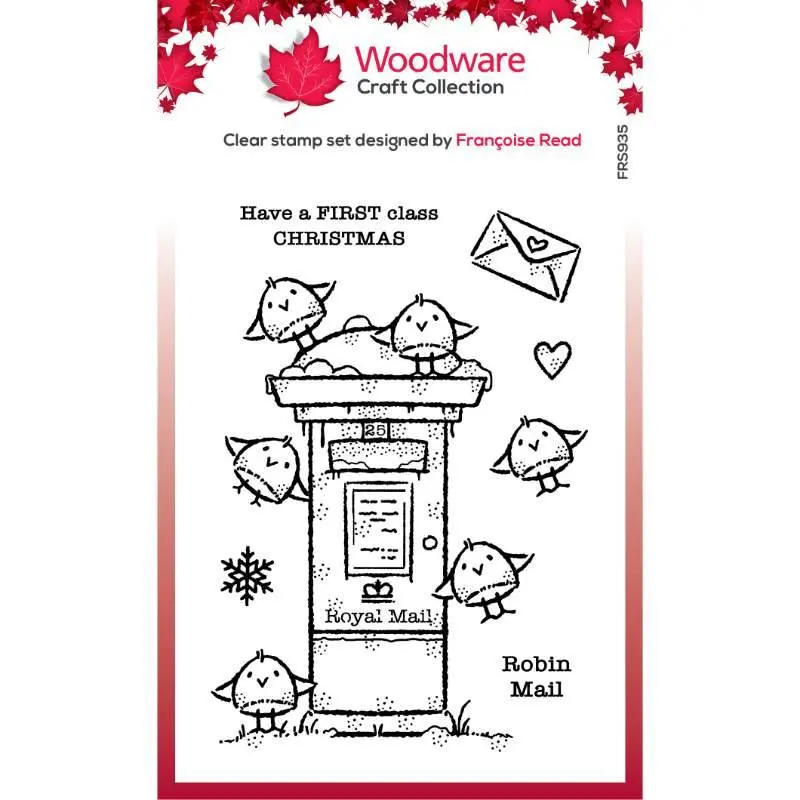 Woodware Clear Singles Robin Post 4 In X 6 In Stamp 1