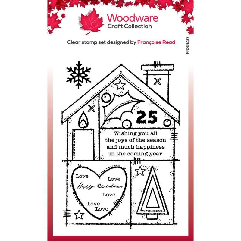 Woodware Clear Singles Christmas House 4 In X 6 In Stamp 1