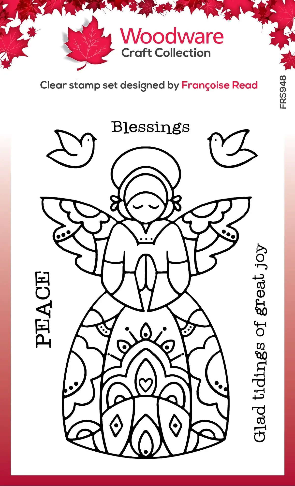Woodware Clear Singles Angel Blessings 4 In X 6 In Stamp 1