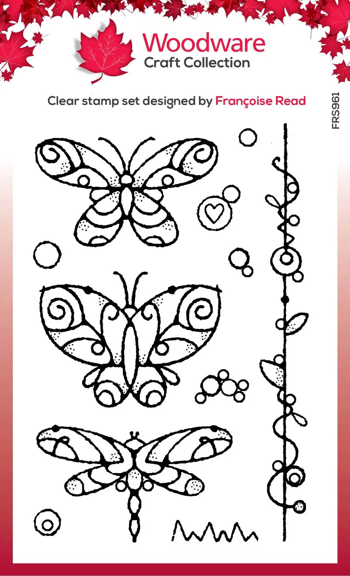 Woodware Clear Singles Wired Butterflies 4 In X 6 In Stamp 1