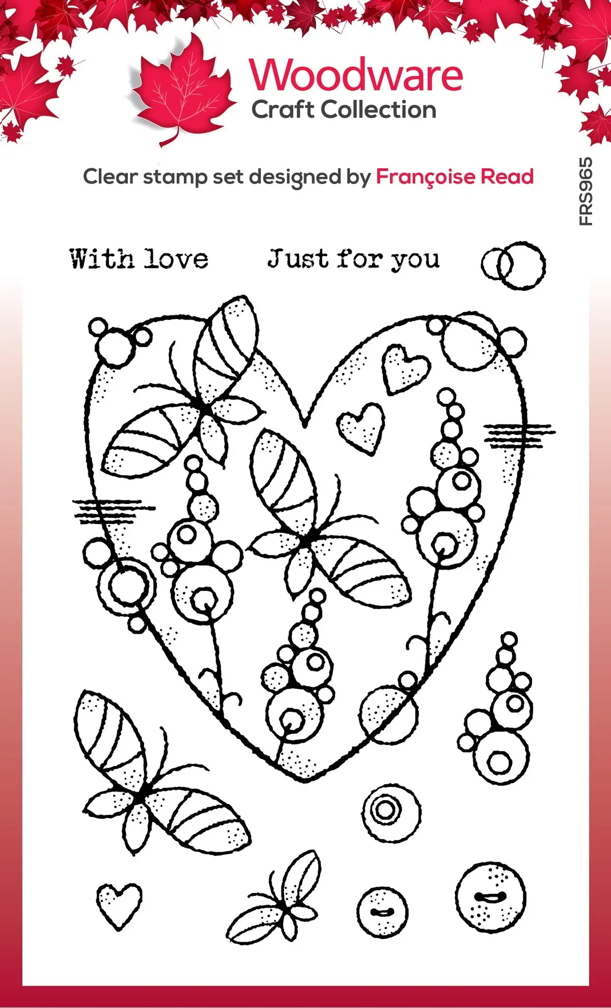 Woodware Clear Singles Butterfly Heart 4 In X 6 In Stamp 1