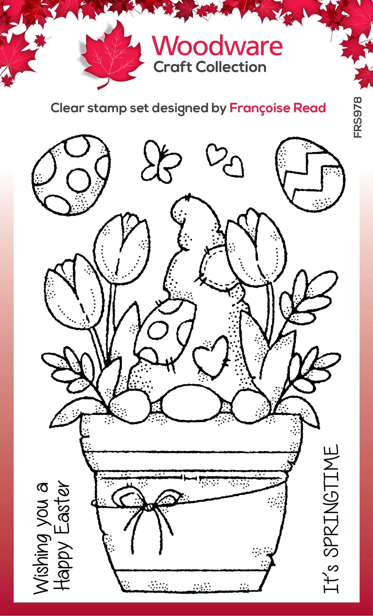 Woodware Clear Singles Flower Pot Gnome 4 In X 6 In Stamp 1