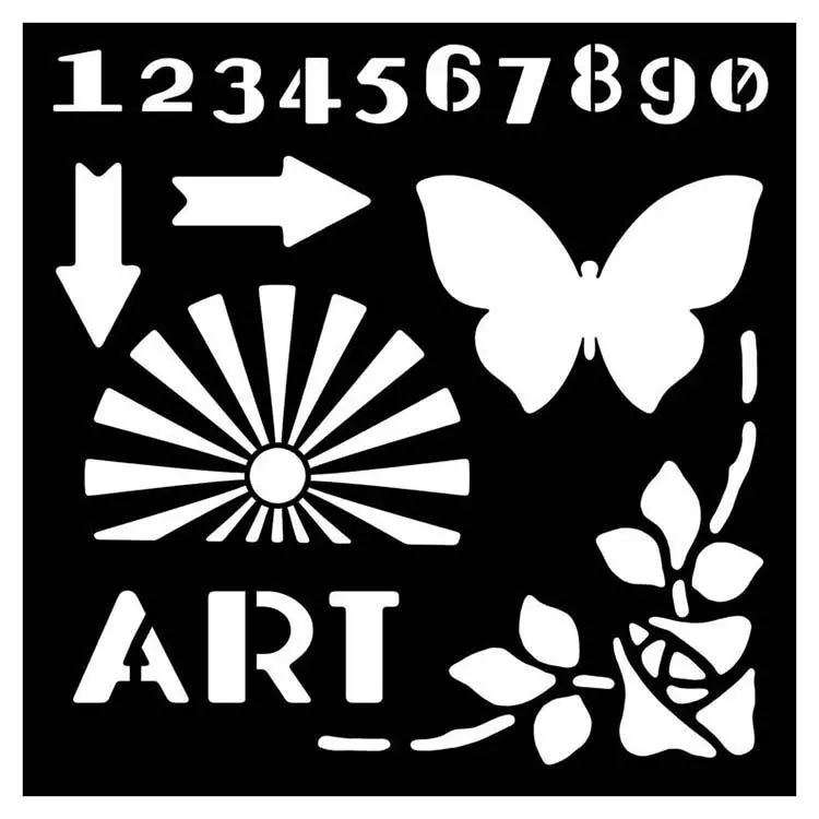 Woodware 6" X 6" Stencil Art Deco Elements 1