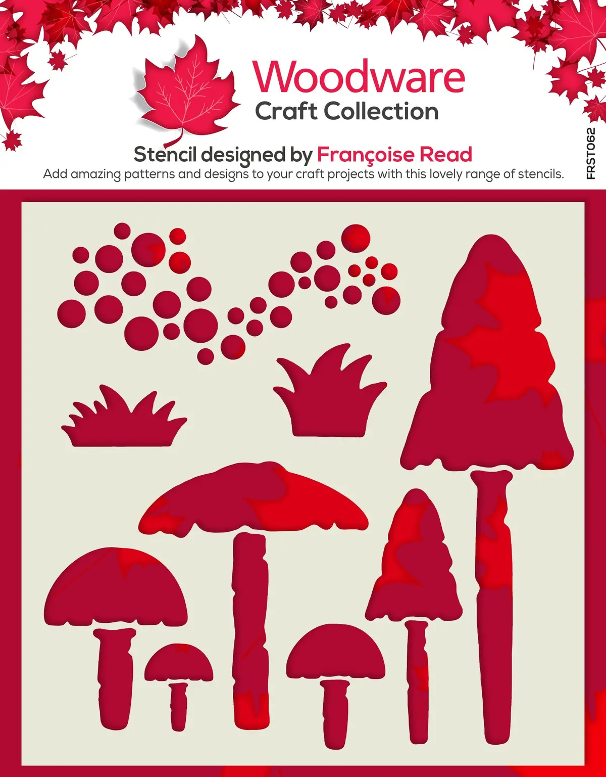 Woodware Mushrooms 6 In X 6 In Stencil 1