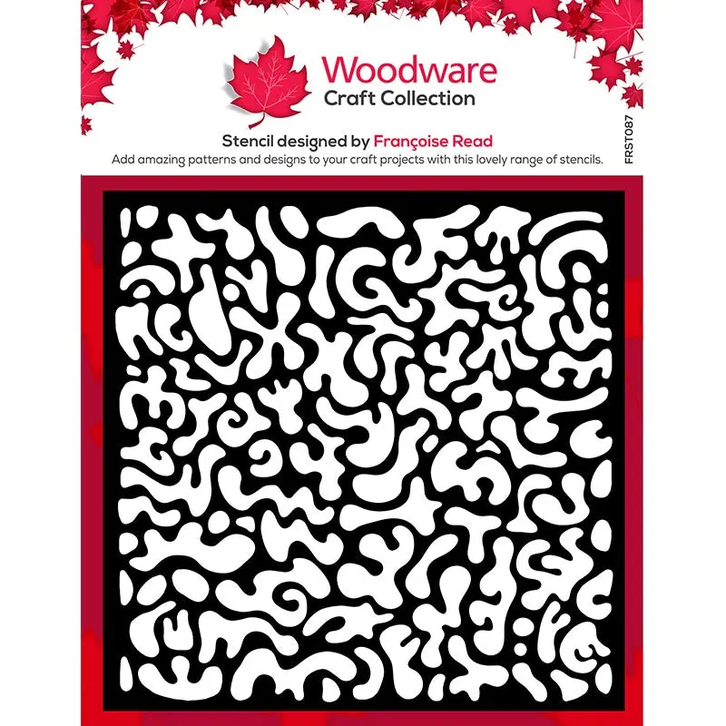 Woodware Funky Swirls 6 In X 6 In Stencil 1