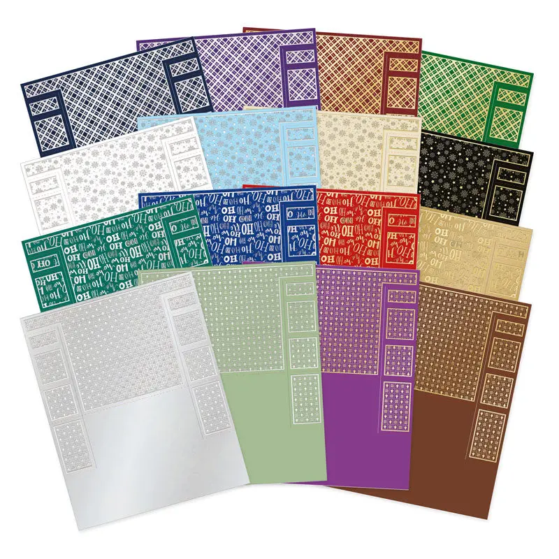 Festive Foiled Pattern Stepper Cards - Square Centrepiece 1