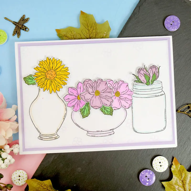 For The Love Of Stamps - Pretty Vases 2