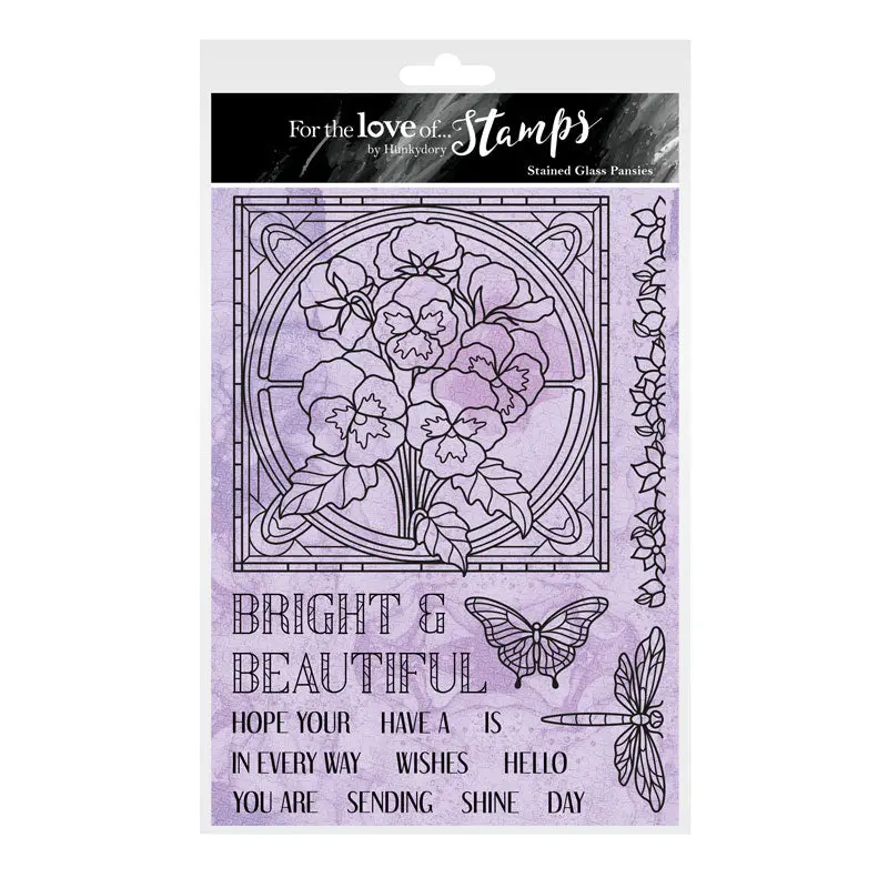 For The Love Of Stamps - Stained Glass Pansies 1