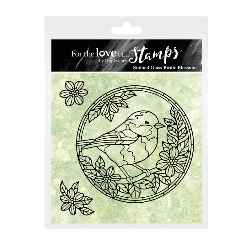 For The Love Of Stamps - Stained Glass Birdie Blossoms 1