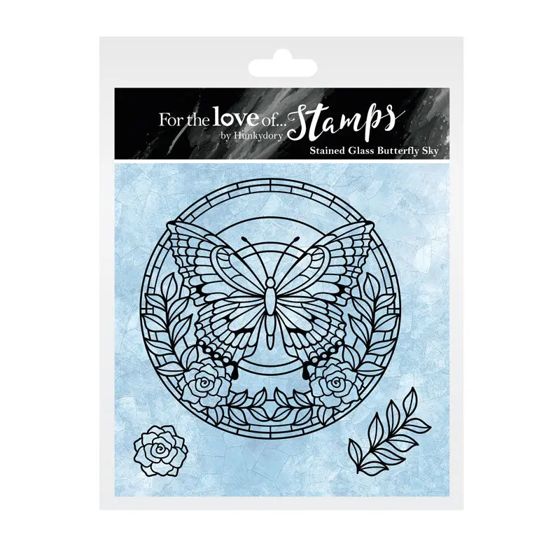 For The Love Of Stamps - Stained Glass Butterfly Sky 1