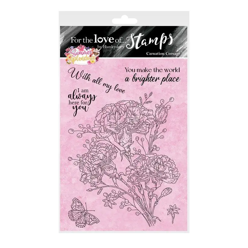 For The Love Of Stamps - Carnation Corsage A6 Stamp Set 1