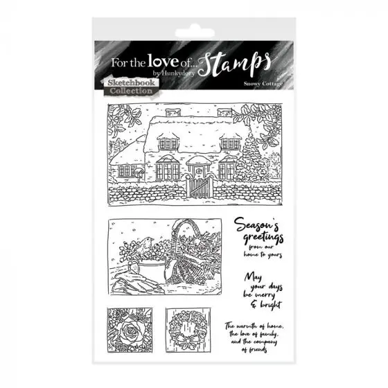 For The Love Of Stamps - Snowy Cottage A6 Stamp Set 1