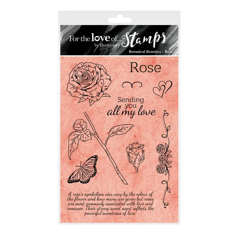 For The Love Of Stamps - Botanical Beauties - Rose A6 Stamp Set 1
