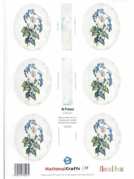 White And Blue Flowers- Oval 1