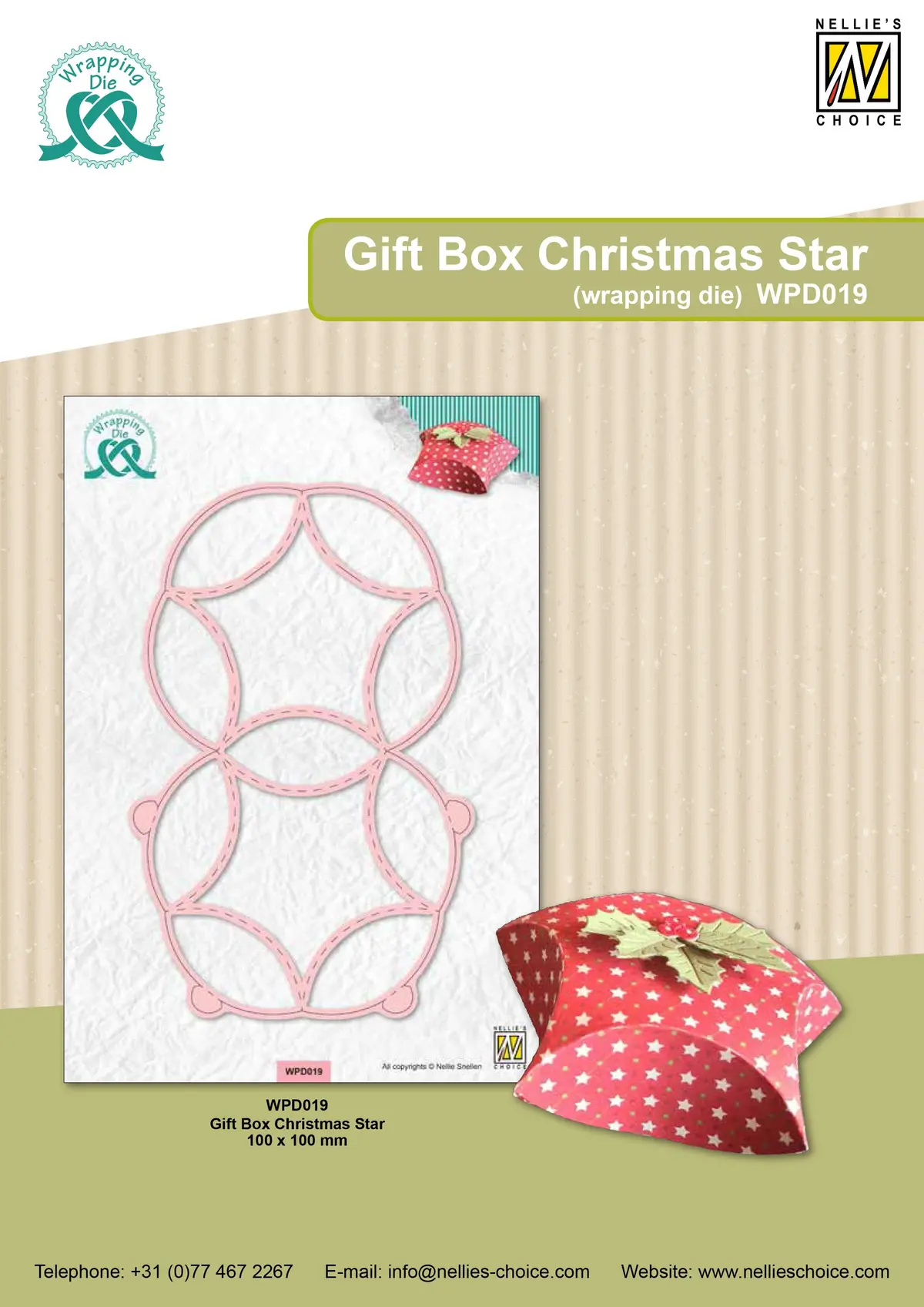 Nellie's Choice Wrapping Die - Gift Box 19 - Christmas Star 1