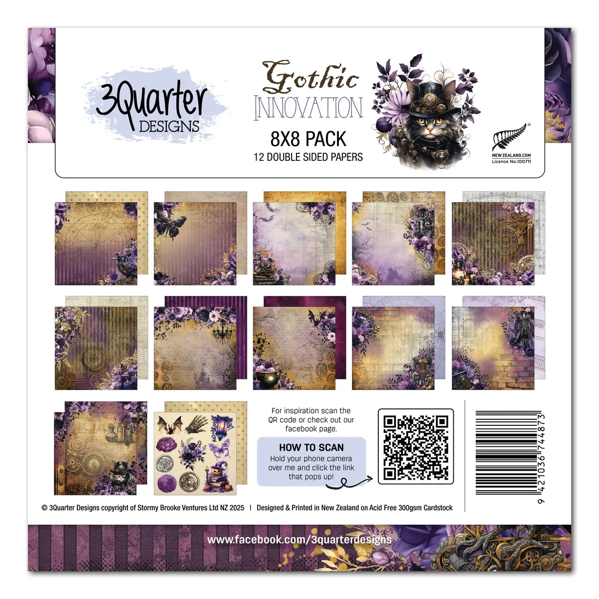3Quarter Designs Gothic Innovation 8X8 Paper Pack 1