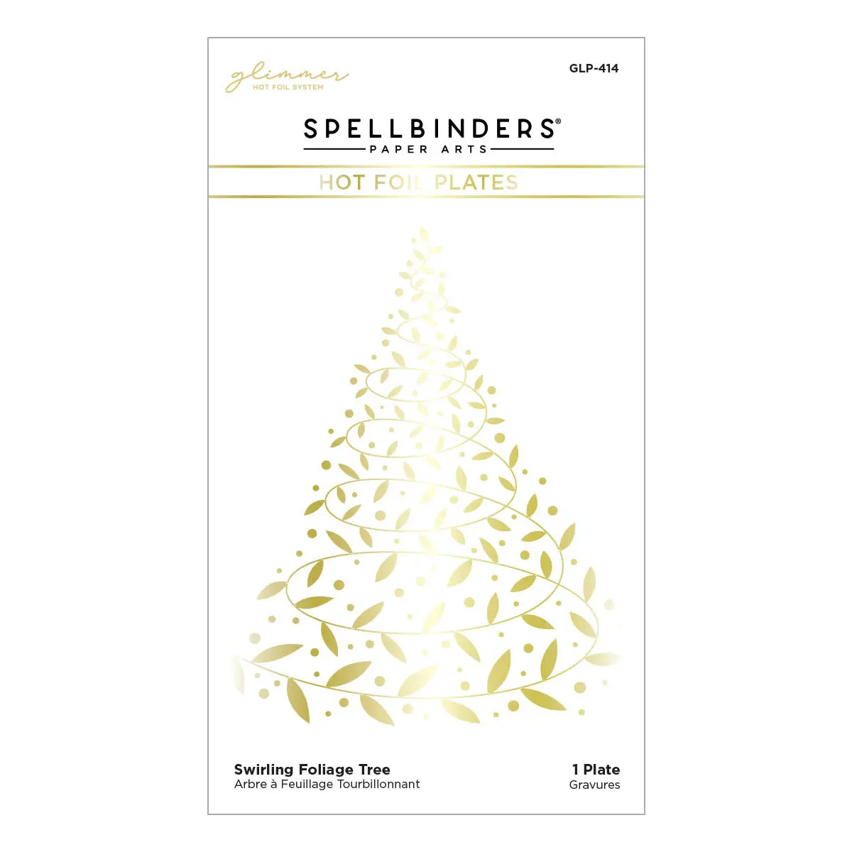Swirling Foliage Tree Hot Foil Plate From The Glimmer For The Holidays Collection 1