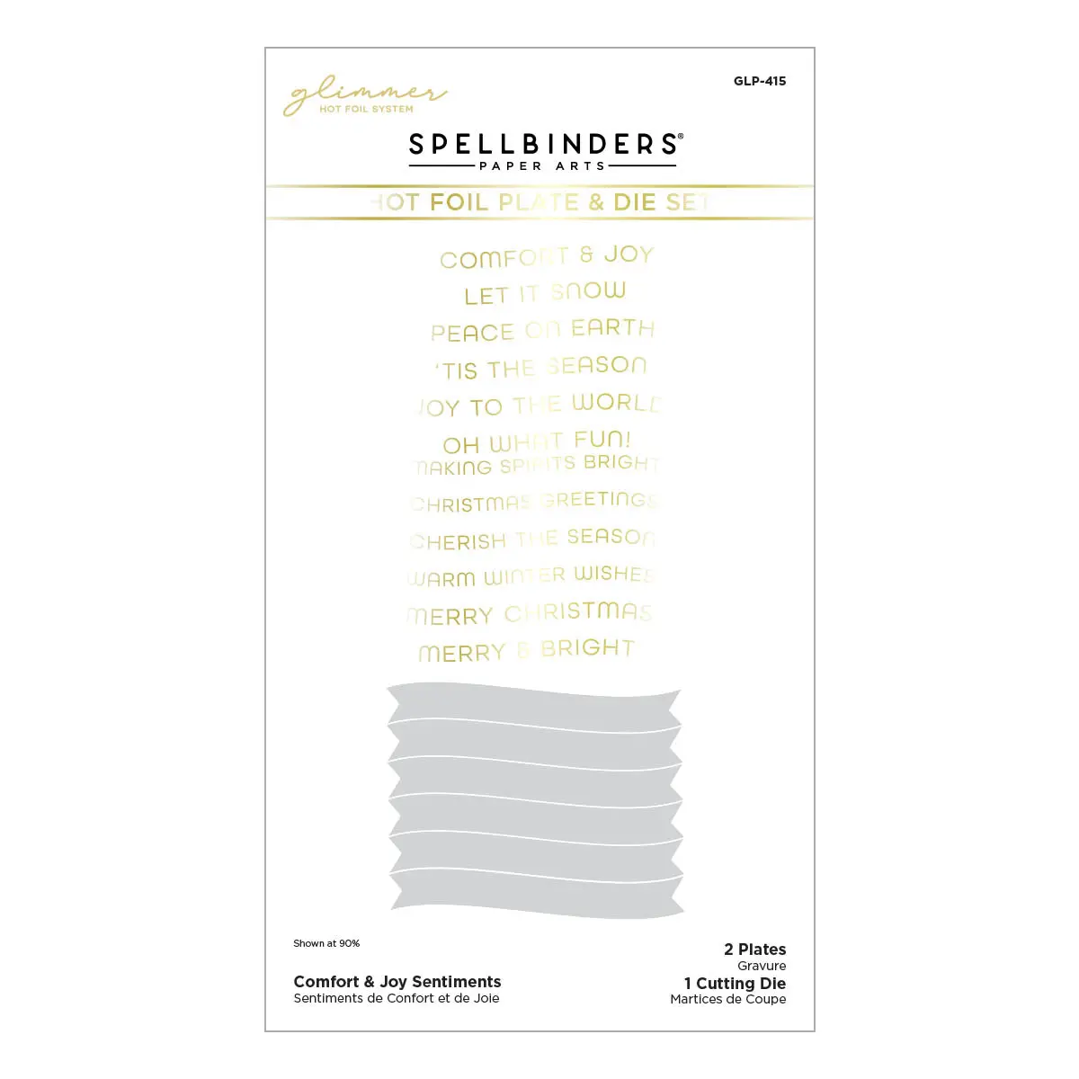 Comfort & Joy Sentiments Hot Foil Plate & Die Set From The Glimmer For The Holidays Collection 1