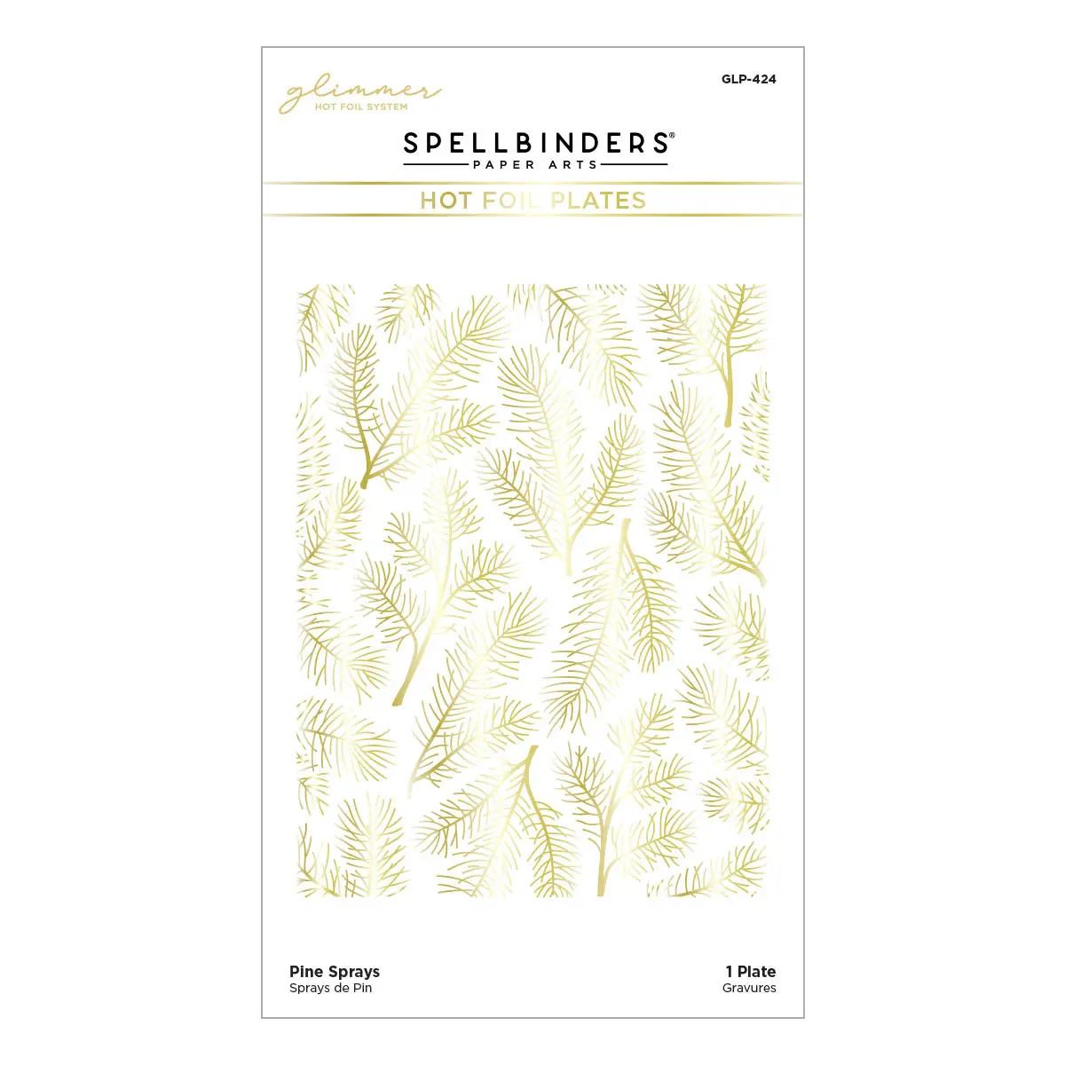 Pine Sprays Hot Foil Plate From The Glimmer For The Holidays Collection 1
