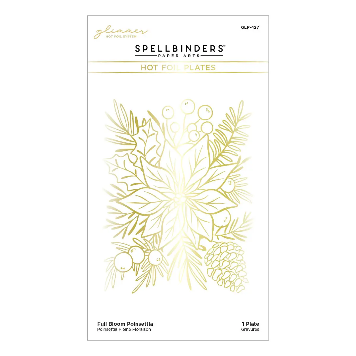 Full Bloom Poinsettia Hot Foil Plate From The Glimmer For The Holidays Collection 1