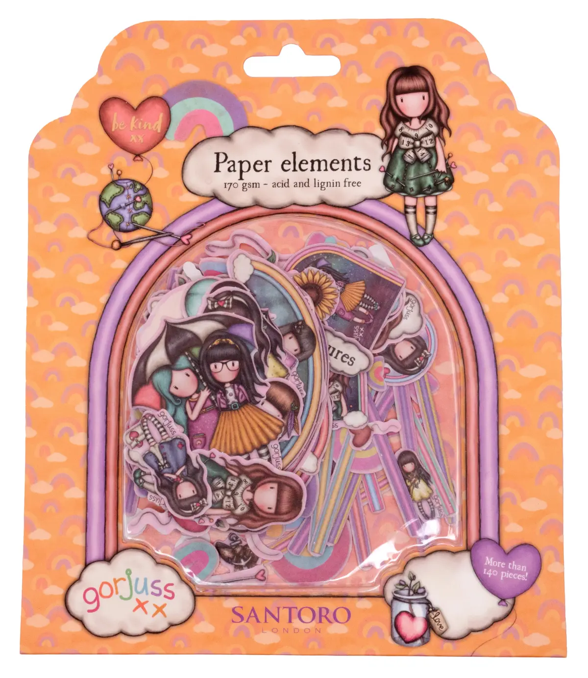 San Paper Elements Gorjuss - Be Kind Cut Out Embellishments 166X198x14mm 148 Pc Nr.08 1