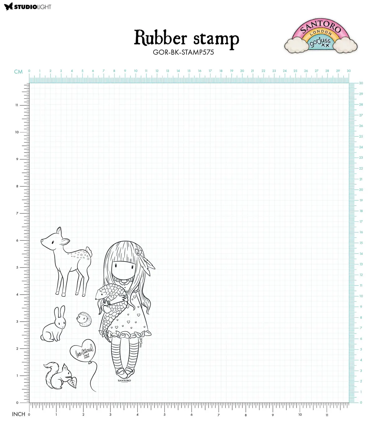 San Cling Stamp Gorjuss - Be Kind Be Kind To All Creatures 120X170x5mm 6 Pc Nr.575 2