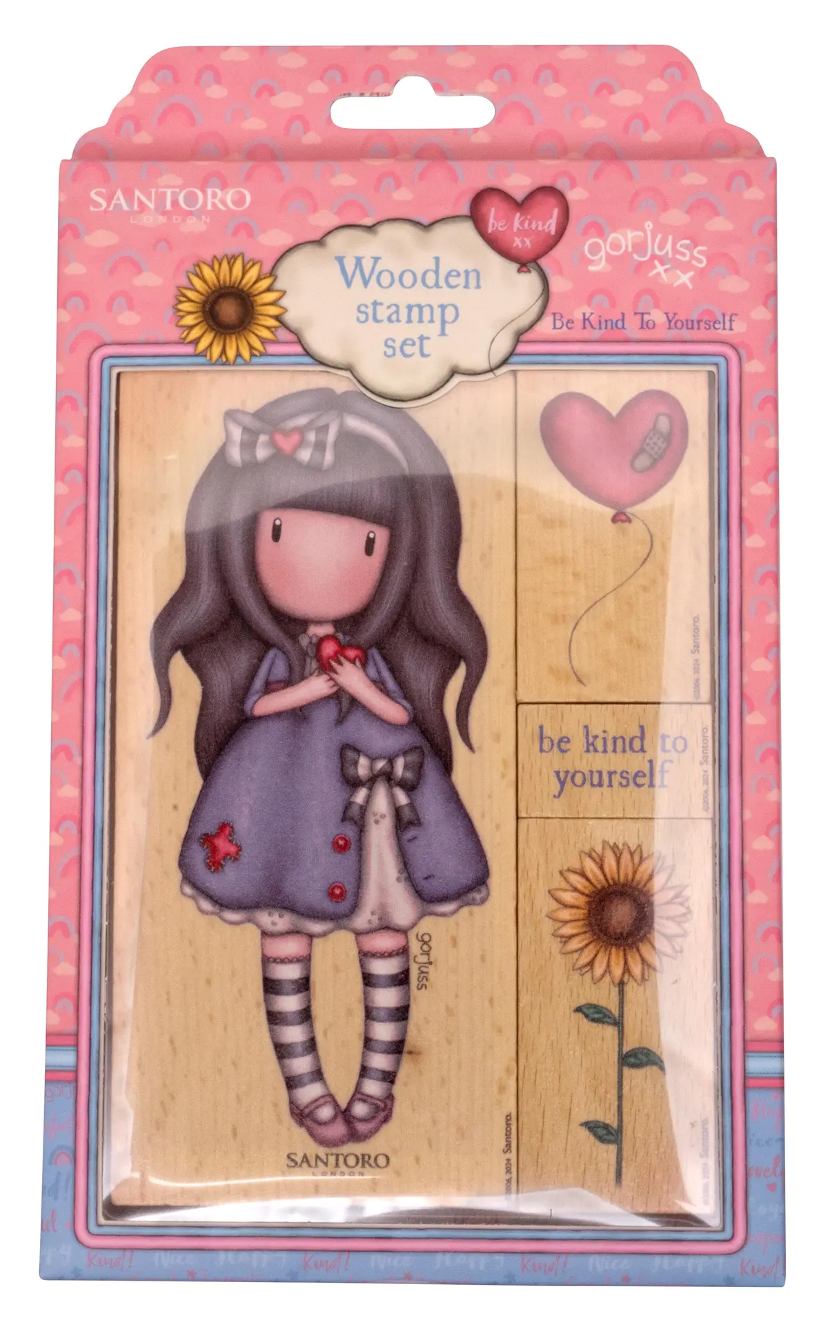 San Rubber Stamp Gorjuss - Be Kind Be Kind To Yourself 105X148x15mm 4 Pc Nr.577 1