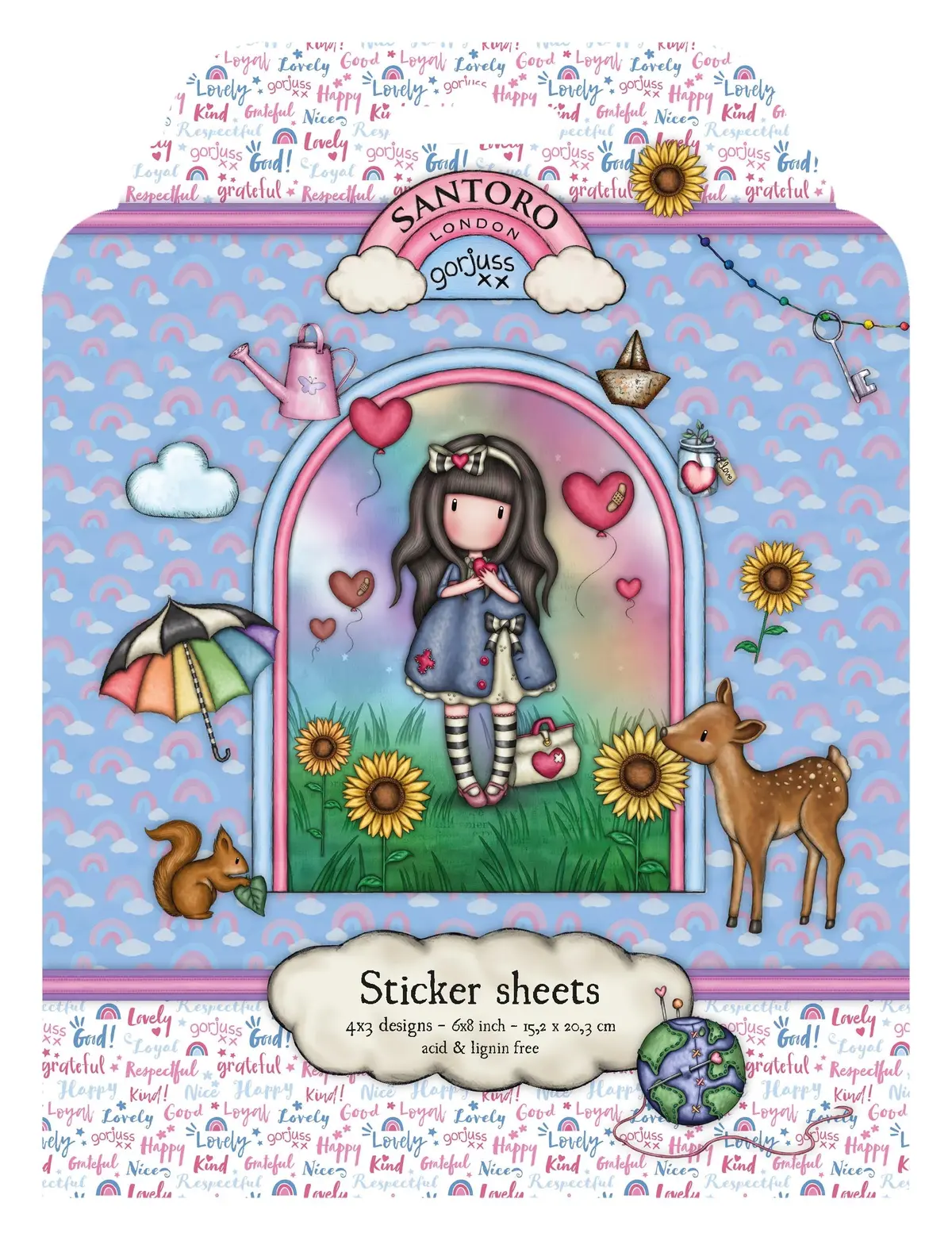 San Stickers Gorjuss - Be Kind 4X3 Designs 152X203x3mm 12 Sh Nr.16 1